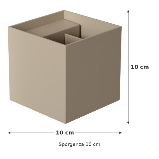 Applique quadrata per bagno moderna tortora led 7w cct 2200k 2700k 3000k ip54