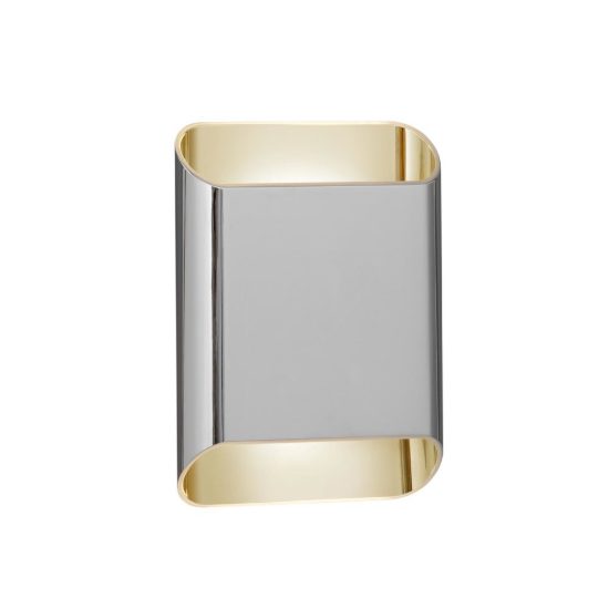 Applique rettangolare per bagno moderna cromo led 10w cct 2200k 2700k 3000k ip54