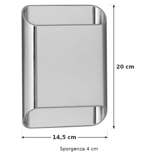 Applique rettangolare per bagno moderna cromo led 10w cct 2200k 2700k 3000k ip54