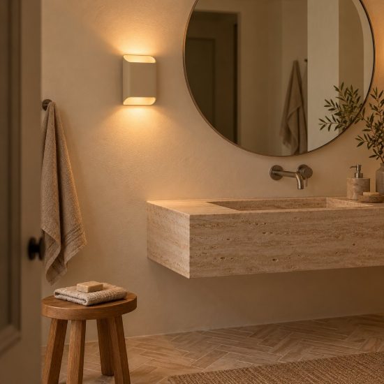Applique rettangolare per bagno moderna tortora led 10w cct 2200k 2700k 3000k ip54