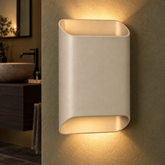 Applique rettangolare per bagno moderna caffe led 10w cct 2200k 2700k 3000k ip54