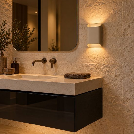 Applique rettangolare per bagno moderna caffe led 10w cct 2200k 2700k 3000k ip54