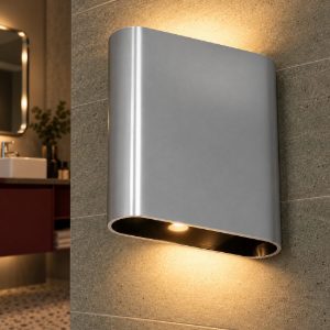 Applique ovale per bagno moderna cromo led 10w cct 2200k 2700k 3000k ip54