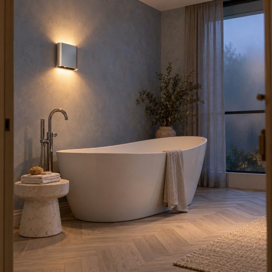 Applique ovale per bagno moderna cromo led 10w cct 2200k 2700k 3000k ip54