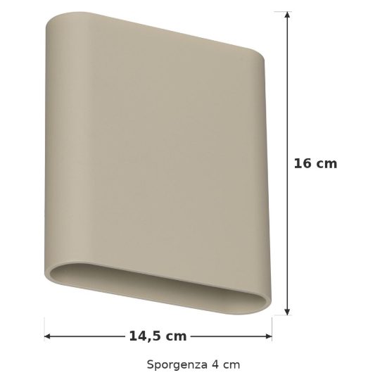Applique ovale per bagno moderna caffe led 10w cct 2200k 2700k 3000k ip54