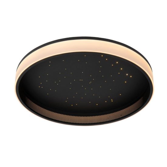 Plafoniera rotonda moderna nero led 44w cct 2500k 3000k dimmerabile