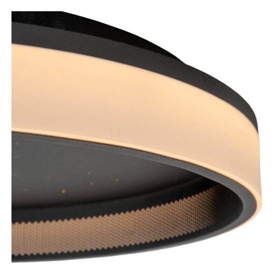 Plafoniera rotonda moderna nero led 44w cct 2500k 3000k dimmerabile