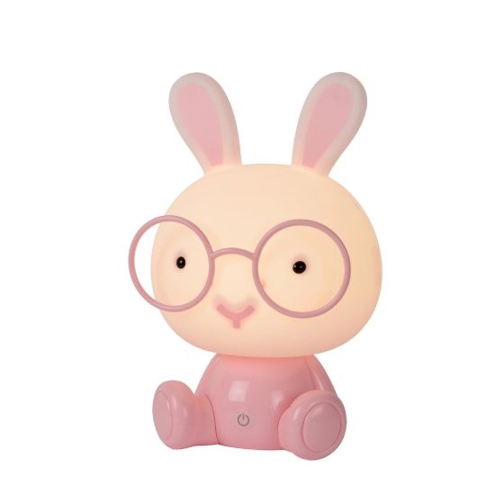 Lampada da comodino abat-jour per cameretta bambini rosa led 3w 4000k a forma di coniglietto