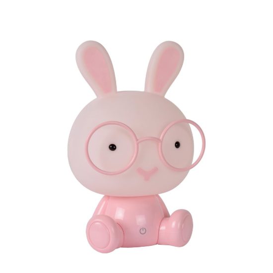 Lampada da comodino abat-jour per cameretta bambini rosa led 3w 4000k a forma di coniglietto