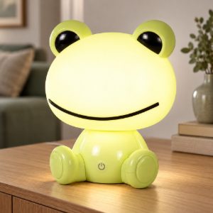 Lampada da comodino abat-jour per cameretta bambini verde led 9w 4000k dimmerabile a forma di rana
