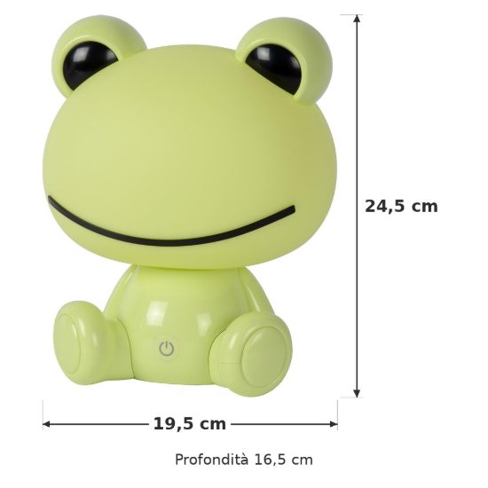 Lampada da comodino abat-jour per cameretta bambini verde led 9w 4000k dimmerabile a forma di rana