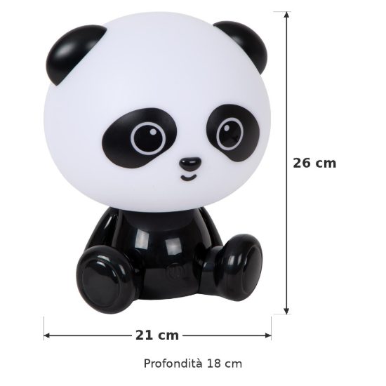 Lampada da comodino abat-jour per cameretta bambini nero bianco led 3w 4000k a forma di panda