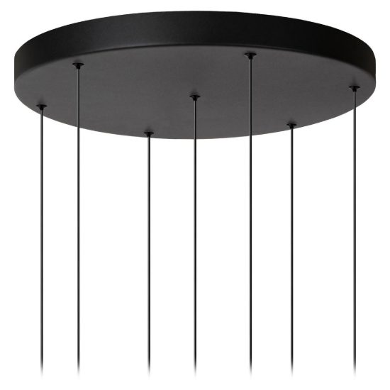 Lampadario a sospensione con 7 pendenti a grappolo per soggiorno moderno nero fume led 37,1w 3000k