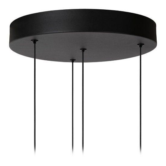 Lampadario a sospensione con 4 pendenti a cascata per soggiorno moderno nero fume led 20,8w 3000k