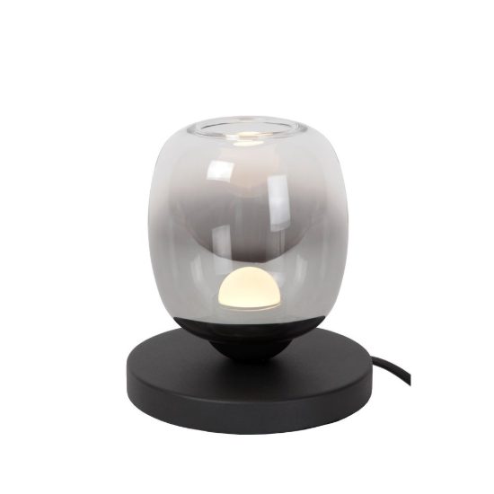 Abat-jour a globo per comodino moderno nero fume led 6w 3000k