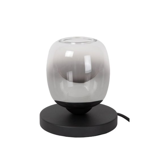 Abat-jour a globo per comodino moderno nero fume led 6w 3000k