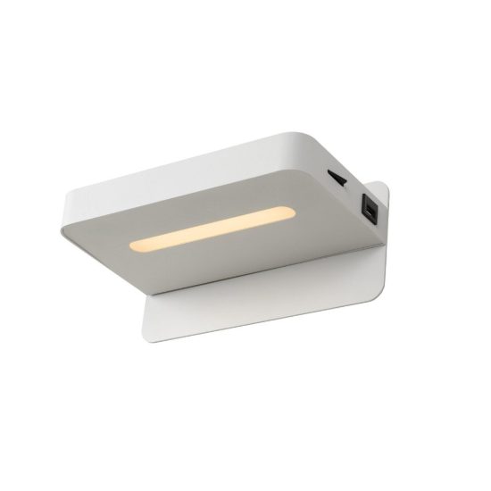 Applique per comodino camera da letto rettangolare moderna bianco led 6w 3000k