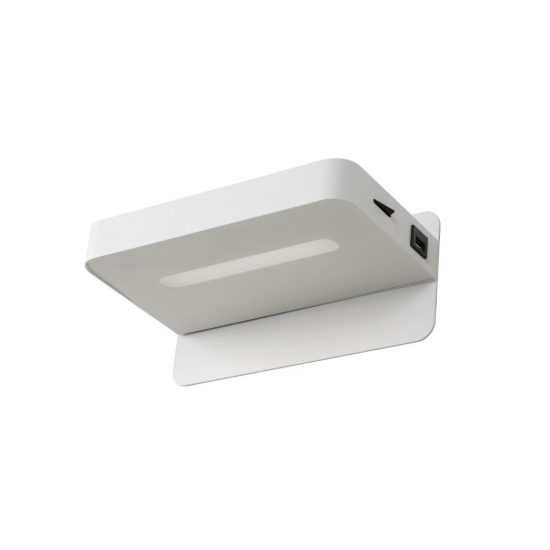 Applique per comodino camera da letto rettangolare moderna bianco led 6w 3000k