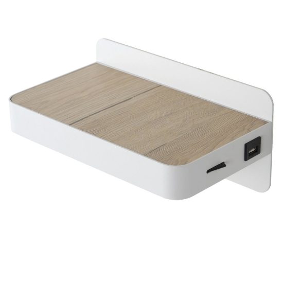 Applique per comodino camera da letto rettangolare moderna bianco led 6w 3000k