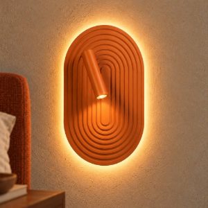 Applique per comodino camera da letto ovale moderna terracotta led 12,6w 2700k