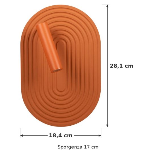Applique per comodino camera da letto ovale moderna terracotta led 12,6w 2700k