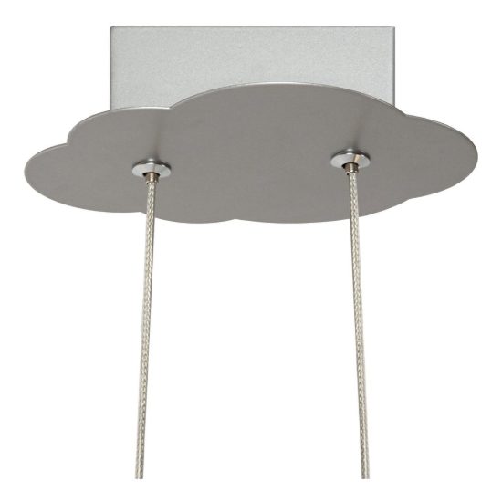 Lampadario a sospensione per cameretta moderno grigio ferro nero led 28w 2500k a forma di aeroplano