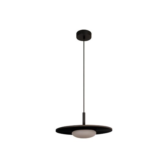 Lampadario a sospensione rotondo per salotto moderno tortora led 8w 2700k