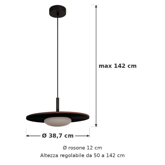 Lampadario a sospensione rotondo per sala da pranzo moderno terracotta led 8w 2700k