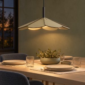 Lampadario a sospensione a petali per sala da pranzo moderno verde led 9w 2700k