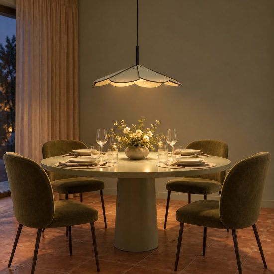 Lampadario a sospensione a petali per sala da pranzo moderno verde led 9w 2700k