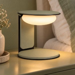 Abat-jour rotondo per comodino moderno verde led 9w 3000k