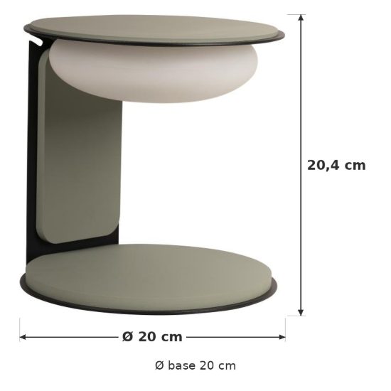 Abat-jour rotondo per comodino moderno verde led 9w 3000k