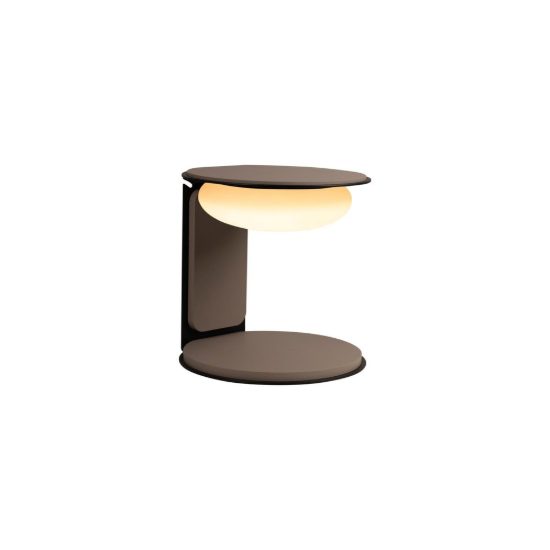 Abat-jour rotondo per comodino moderno tortora led 9w 3000k