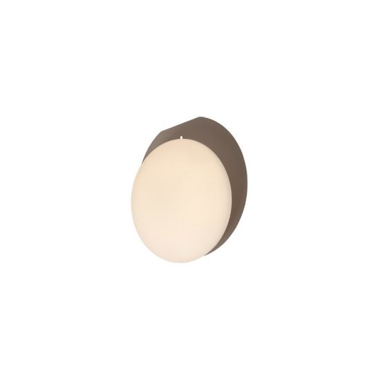 Abat-jour rotondo per comodino moderno tortora led 9w 3000k