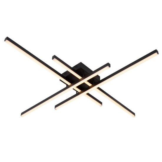 Plafoniera a barre incrociate per soggiorno moderna nero led 42w cct 2700k 3300k 4000k