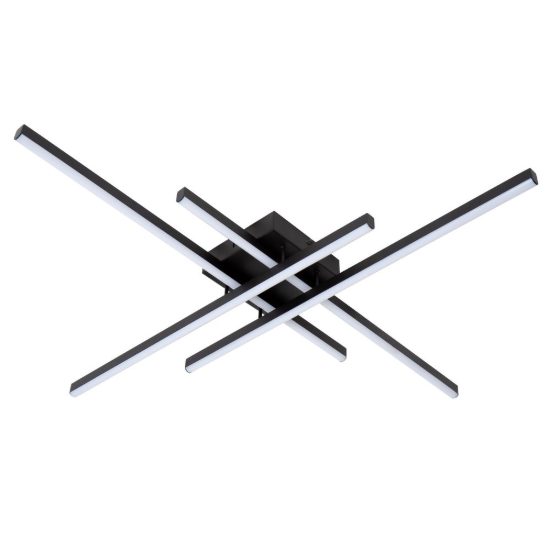 Plafoniera a barre incrociate per soggiorno moderna nero led 42w cct 2700k 3300k 4000k