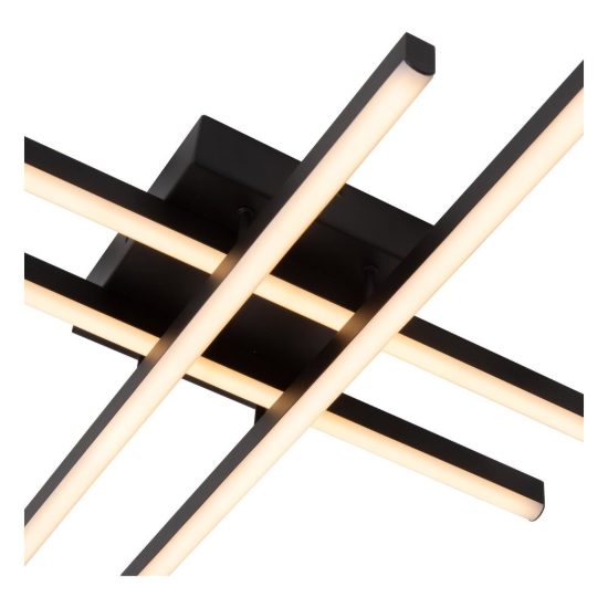 Plafoniera a barre incrociate per soggiorno moderna nero led 42w cct 2700k 3300k 4000k