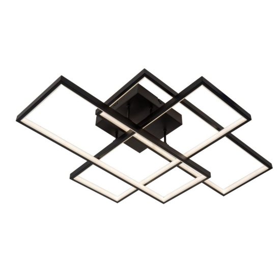 Plafoniera rettangolare per soggiorno moderna nero led 60w cct 2700k 3300k 4000k