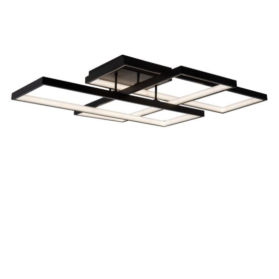 Plafoniera rettangolare per soggiorno moderna nero led 60w cct 2700k 3300k 4000k