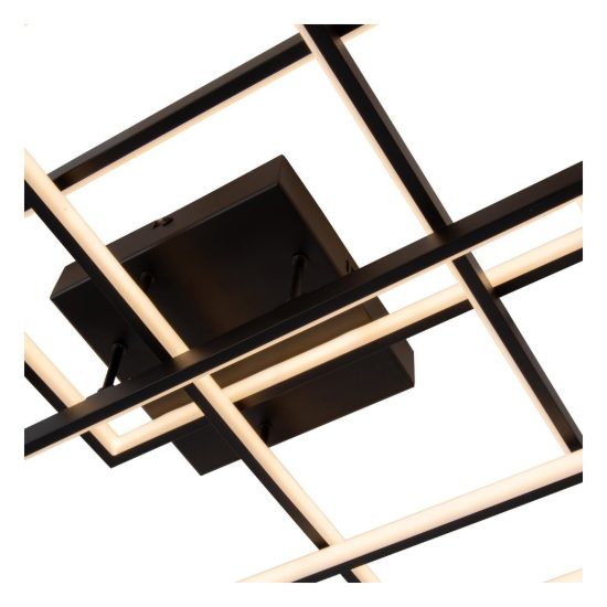 Plafoniera rettangolare per soggiorno moderna nero led 60w cct 2700k 3300k 4000k