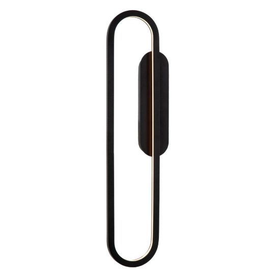 Applique ovale per soggiorno moderna nero opalino led 24w 2700k