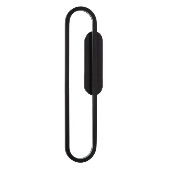 Applique ovale per soggiorno moderna nero opalino led 24w 2700k