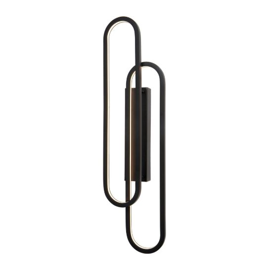 Applique ovale per soggiorno moderna nero opalino led 35w 2700k