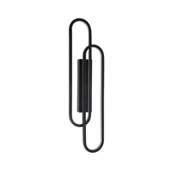 Applique ovale per soggiorno moderna nero opalino led 35w 2700k