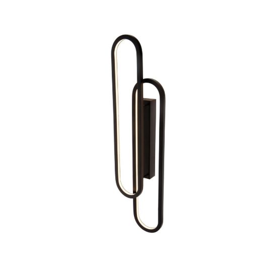 Applique ovale per soggiorno moderna nero opalino led 35w 2700k