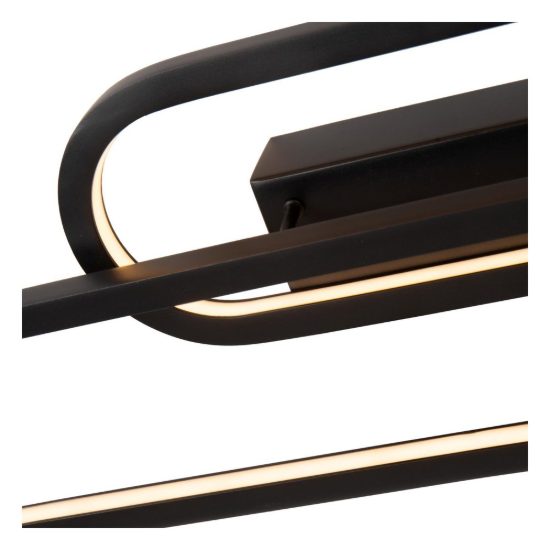 Applique ovale per soggiorno moderna nero opalino led 35w 2700k