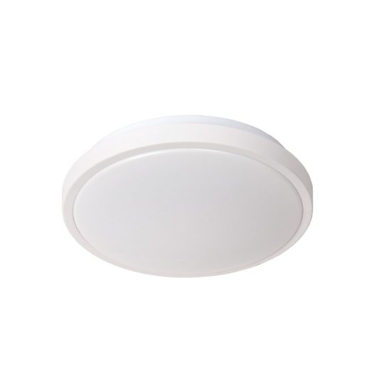 Plafoniera rotonda per bagno moderna bianco opalino led 12w 2700k ip44 con sensore di movimento