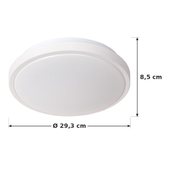 Plafoniera rotonda per bagno moderna bianco opalino led 12w 2700k ip44 con sensore di movimento