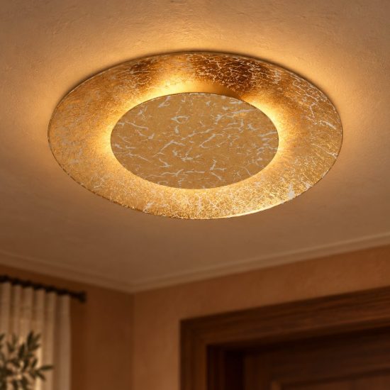 Plafoniera rotonda moderna ottone led 6w 2700k