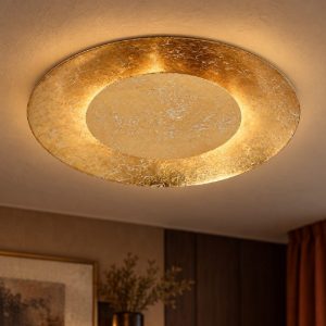 Plafoniera rotonda moderna ottone led 12w 2700k